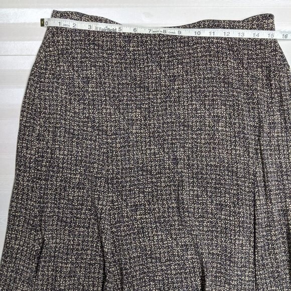 Talbots Skirt Medium Petites Textured Stretch Elastic Waistband Flare Hem M - Picture 3 of 7
